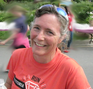 Counsellor Barb smiling after having completed the 2012 5k Goddess Run